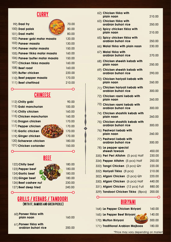 select delight menu veg