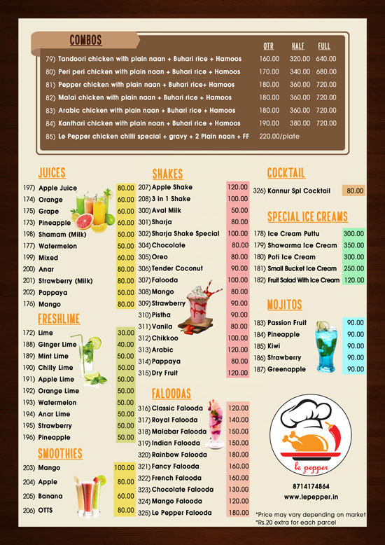 select delight menu veg